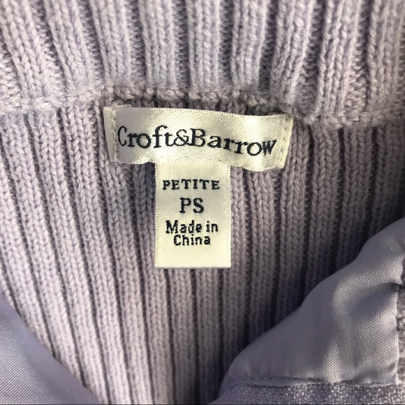 Croft and Barrow Lilac Full-zip Sweater Jacket - Picture 2 of 7